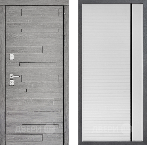 Входная металлическая Дверь Дверной континент ДК-10 ФЛ-757 Черное Стекло Софт милк в Электростали