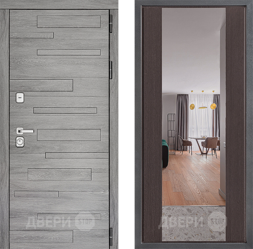 Входная металлическая Дверь Дверной континент ДК-10 ФЛЗ-1 Зеркало Венге в Электростали