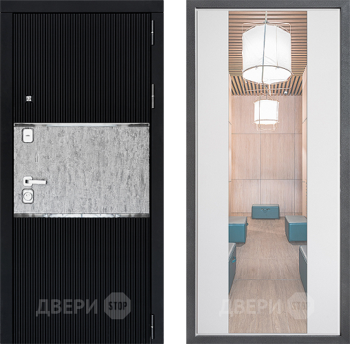 Входная металлическая Дверь Дверной континент ДК-13 ФЛЗ-1 Зеркало Белый софт в Электростали