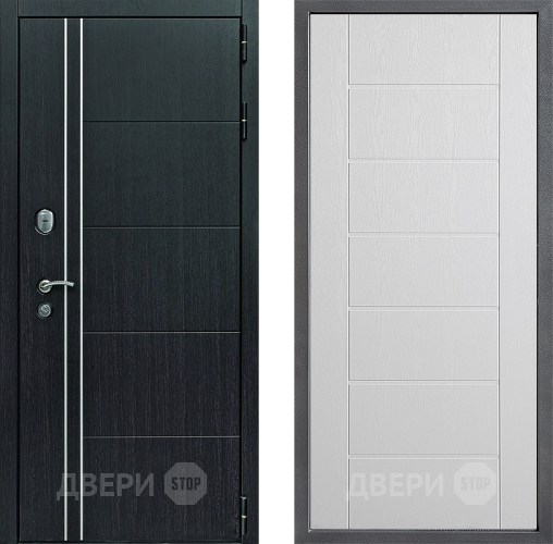 Входная металлическая Дверь Дверной континент Теплолюкс Дизайн ФЛ-Лайн Белое дерево в Электростали