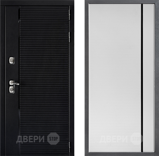 Входная металлическая Дверь Дверной континент ДК-1 ФЛ-757 Черное Стекло Софт милк в Электростали