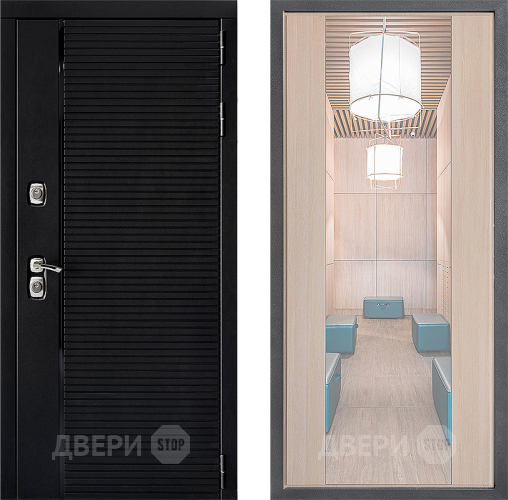 Входная металлическая Дверь Дверной континент ДК-1 ФЛЗ-1 Зеркало Капучино в Электростали