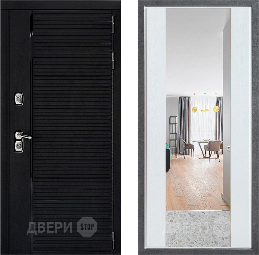 Дверь Дверной континент ДК-1 ФЛЗ-1 Зеркало Белое дерево в Электростали