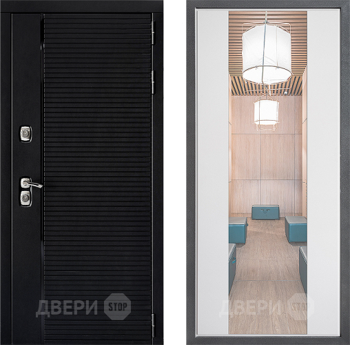 Входная металлическая Дверь Дверной континент ДК-1 ФЛЗ-1 Зеркало Белый софт в Электростали