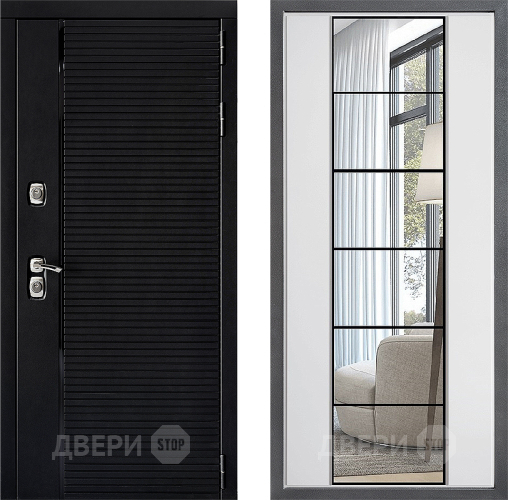 Входная металлическая Дверь Дверной континент ДК-1 ФЛЗ-2 Зеркало Белый софт в Электростали