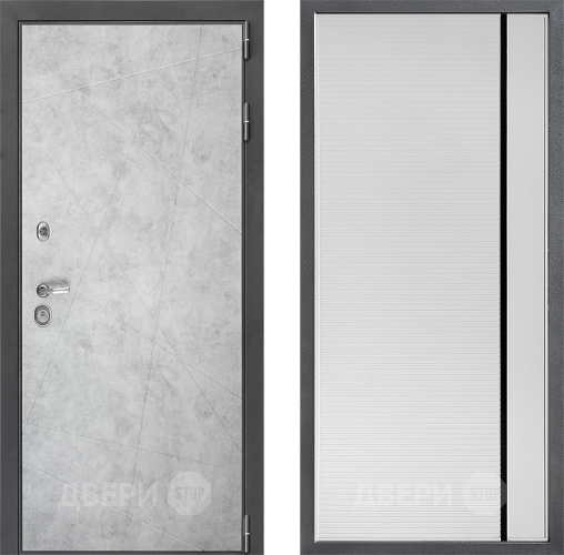 Входная металлическая Дверь Дверной континент ДК-3/743 ФЛ-757 Черное Стекло Софт милк в Электростали