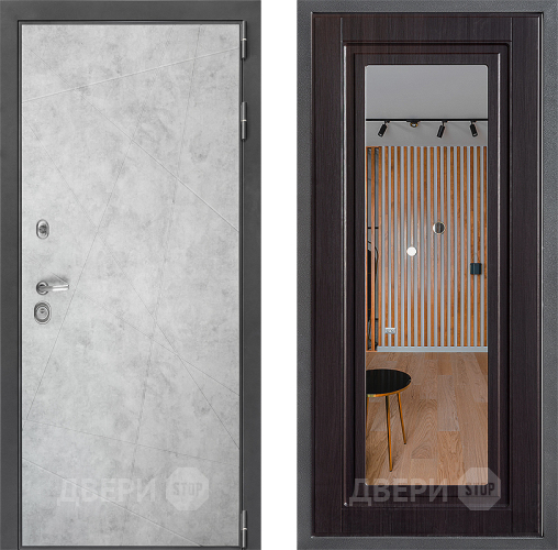 Входная металлическая Дверь Дверной континент ДК-3/743 ФЛЗ Зеркало Венге в Электростали