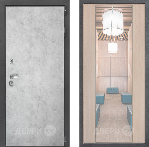 Входная металлическая Дверь Дверной континент ДК-3/743 ФЛЗ-1 Зеркало Капучино в Электростали