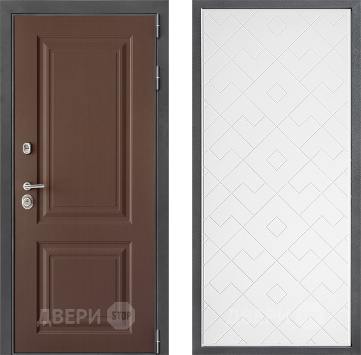 Входная металлическая Дверь Дверной континент ДК-3/729 ФЛ-Тиффани Белый софт в Электростали