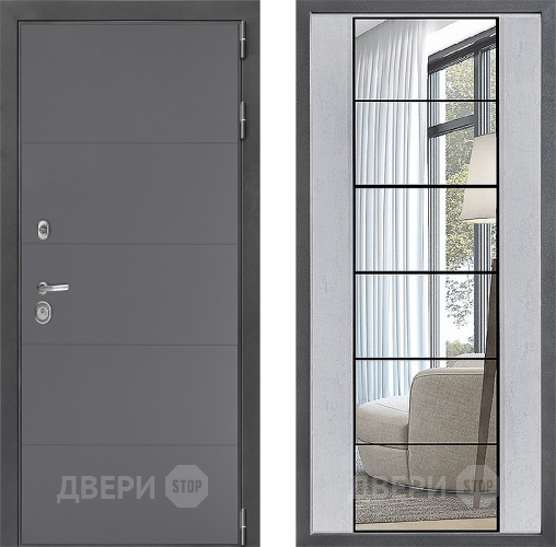 Дверь Дверной континент ДК-3/649 ФЛЗ-2 Зеркало Бетон светлый в Электростали