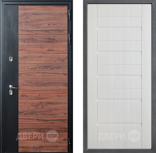 Входная металлическая Дверь Дверной континент ДК-15 Красное Дерево ТЕРМО ФЛ-70 Лиственница белая в Электростали