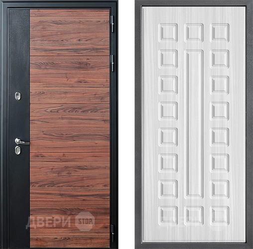 Входная металлическая Дверь Дверной континент ДК-15 Красное Дерево ТЕРМО ФЛ-183 Сандал белый в Электростали