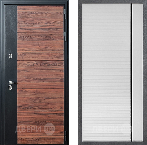 Дверь Дверной континент ДК-15 Красное Дерево ТЕРМО ФЛ-757 Черное Стекло Софт милк в Электростали