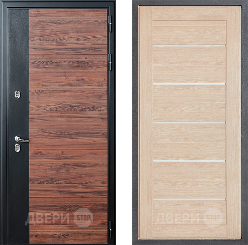 Входная металлическая Дверь Дверной континент ДК-15 Красное Дерево ТЕРМО ФЛ-46 Капучино в Электростали