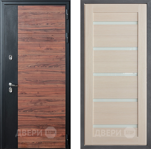 Входная металлическая Дверь Дверной континент ДК-15 Красное Дерево ТЕРМО ФЛ-47 Капучино в Электростали