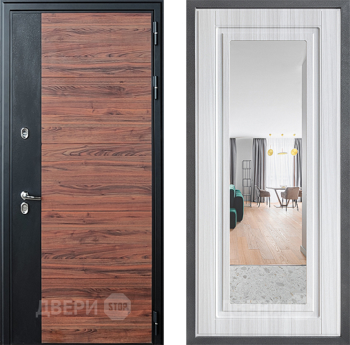 Дверь Дверной континент ДК-15 Красное Дерево ТЕРМО ФЛЗ Зеркало Сандал белый в Электростали