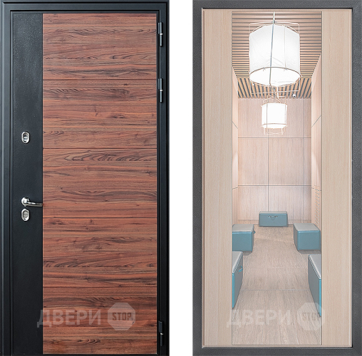 Дверь Дверной континент ДК-15 Красное Дерево ТЕРМО ФЛЗ-1 Зеркало Капучино в Электростали