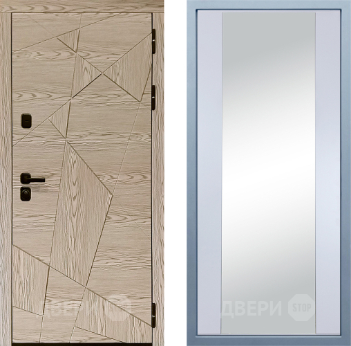 Входная металлическая Дверь Дива МД-97/1 Д-15 Зеркало Белый в Электростали