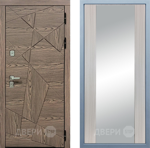 Входная металлическая Дверь Дива МД-97/2 Д-15 Зеркало Сандал белый в Электростали