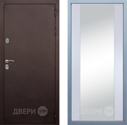 Входная металлическая Дверь Дива МД-40 Медь Д-15 Зеркало Белый в Электростали