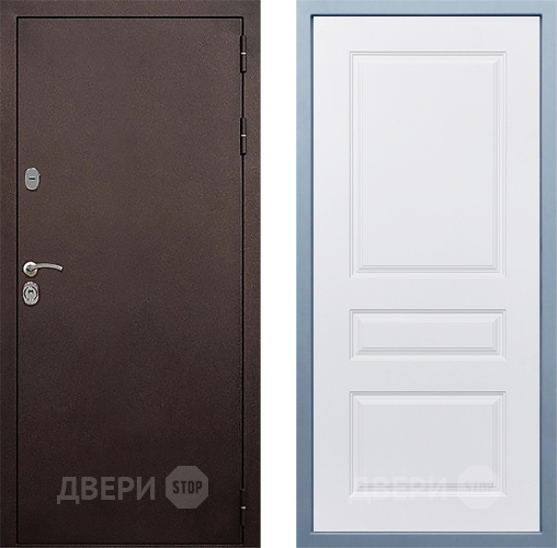 Входная металлическая Дверь Дива МД-40 Медь Д-13 Белый в Электростали