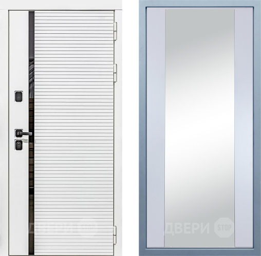 Входная металлическая Дверь Дива МХ-45 Белая STR Д-15 Зеркало Белый в Электростали