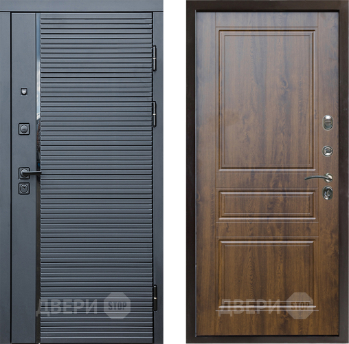 Входная металлическая Дверь Престиж Черная Линия Классика Дуб в Электростали