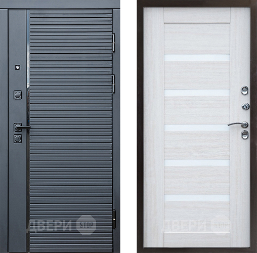 Входная металлическая Дверь Престиж Черная Линия Царга Лиственница белая в Электростали