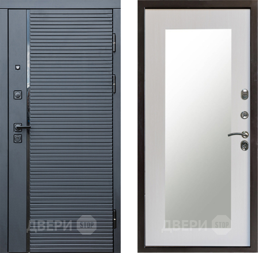 Дверь Престиж Черная Линия Зеркло Пастораль Лиственница белая в Электростали