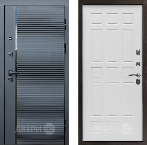 Входная металлическая Дверь Престиж Черная Линия Спарта Белое дерево в Электростали