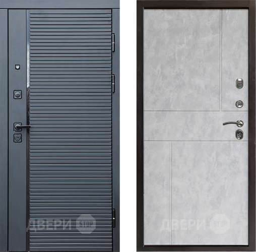 Дверь Престиж Черная Линия Горизонт Бетон светлый в Электростали