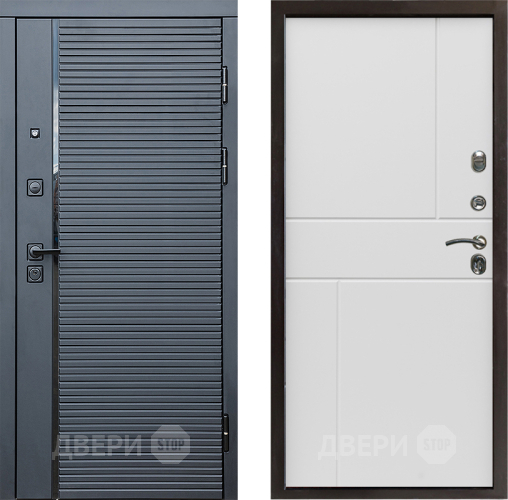 Дверь Престиж Черная Линия Горизонт Бетон белый в Электростали