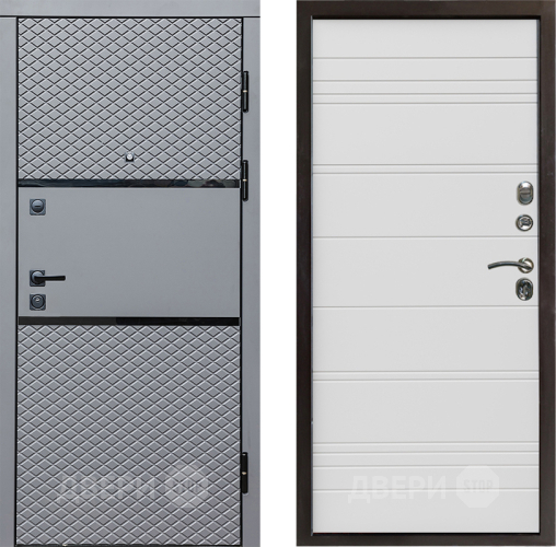 Входная металлическая Дверь Престиж Ромб Line Белый в Электростали