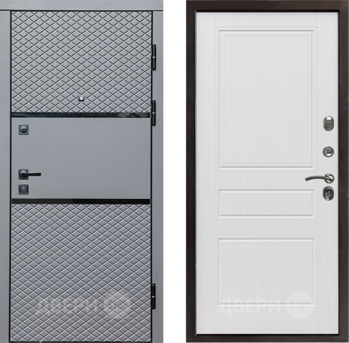 Входная металлическая Дверь Престиж Ромб Классика Белое дерево в Электростали