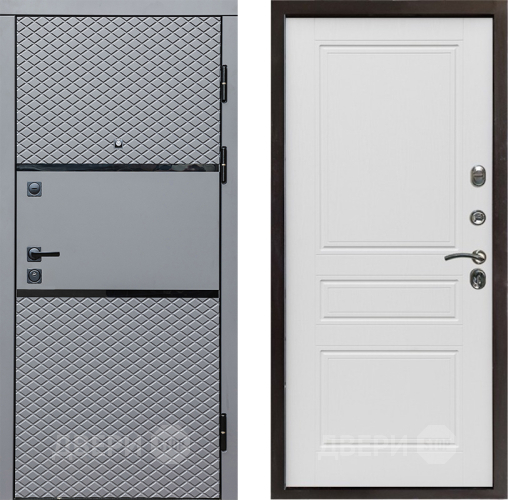 Входная металлическая Дверь Престиж Ромб Классика Лиственница белая в Электростали