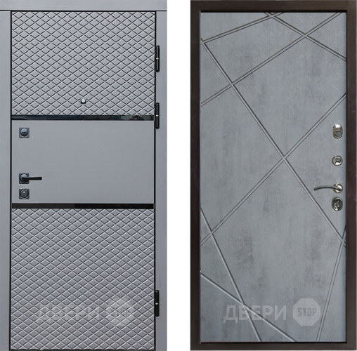 Входная металлическая Дверь Престиж Ромб Лучи Бетон темный в Электростали