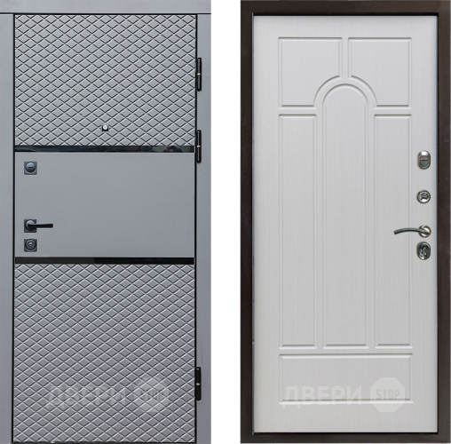 Входная металлическая Дверь Престиж Ромб Арка Лиственница белая в Электростали