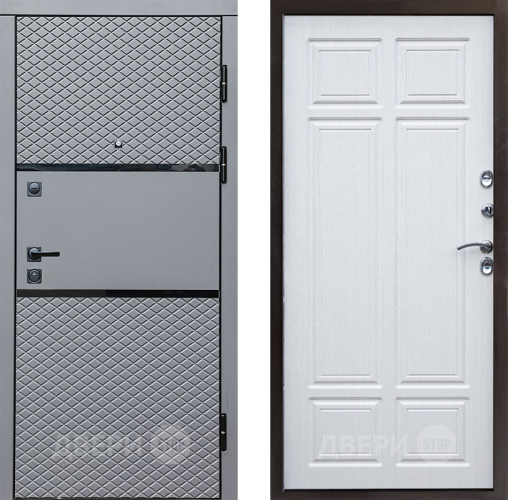 Входная металлическая Дверь Престиж Ромб Премиум Лиственница белая в Электростали