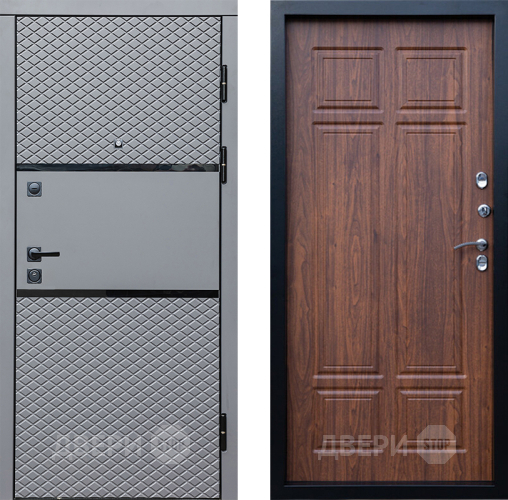 Входная металлическая Дверь Престиж Ромб Премиум Орех темный в Электростали