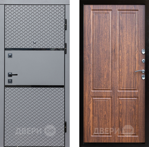 Входная металлическая Дверь Престиж Ромб Премиум Орех светлый в Электростали