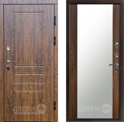 Входная металлическая Дверь Престиж Классика Дуб Зеркало Дуб в Электростали