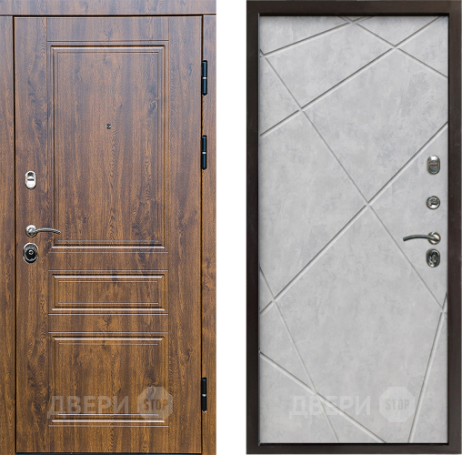 Входная металлическая Дверь Престиж Классика Дуб Лучи Бетон светлый в Электростали