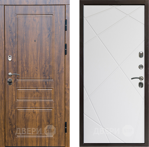 Входная металлическая Дверь Престиж Классика Дуб Лучи Бетон белый в Электростали