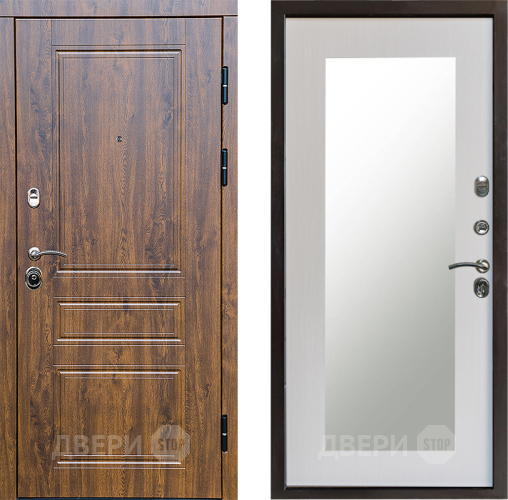 Входная металлическая Дверь Престиж Классика Дуб Зеркло Пастораль Лиственница белая в Электростали