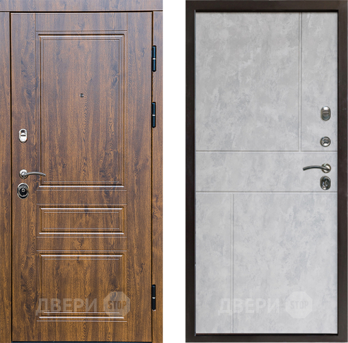 Входная металлическая Дверь Престиж Классика Дуб Горизонт Бетон светлый в Электростали