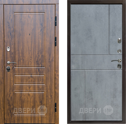 Входная металлическая Дверь Престиж Классика Дуб Горизонт Бетон темный в Электростали