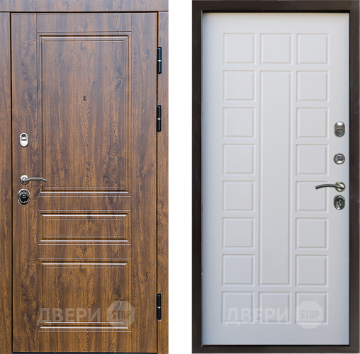 Входная металлическая Дверь Престиж Классика Дуб Престиж Белое дерево в Электростали