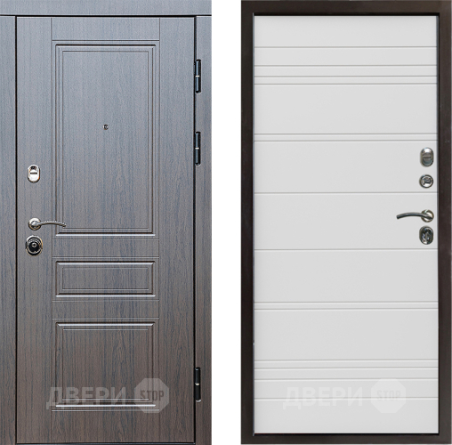 Входная металлическая Дверь Престиж Классика Венге Line Белый в Электростали