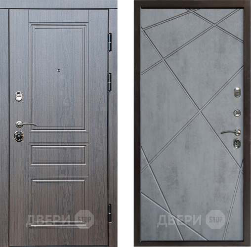 Входная металлическая Дверь Престиж Классика Венге Лучи Бетон темный в Электростали