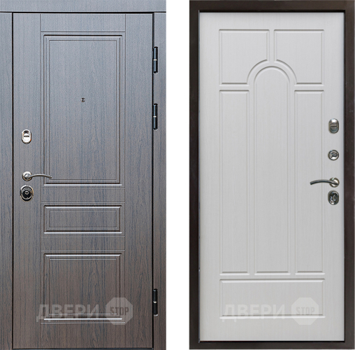 Входная металлическая Дверь Престиж Классика Венге Арка Лиственница белая в Электростали